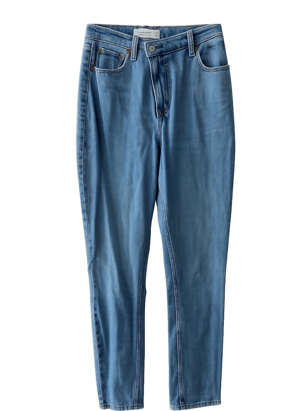 Abercrombie Curve Love 90s Slim Straight Light Jeans - Criss Cross Button - 27/4